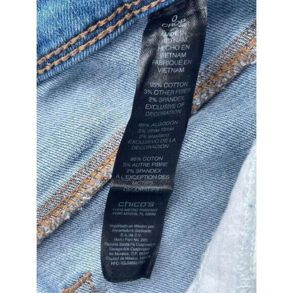 Love Culture Distressed Jeans The So Slimming Crop Denim Blue Wash Size 10 - Picture 4 of 7